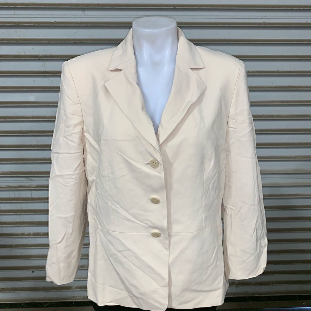 Talbots long sleeve button up blazer cream - Picture 3 of 8